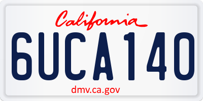 CA license plate 6UCA140