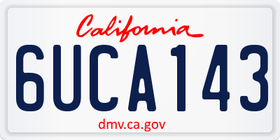 CA license plate 6UCA143