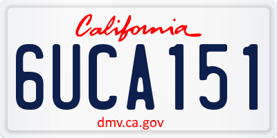 CA license plate 6UCA151