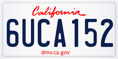 CA license plate 6UCA152