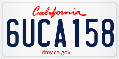CA license plate 6UCA158