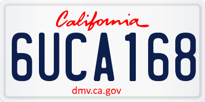 CA license plate 6UCA168