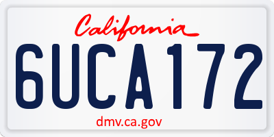 CA license plate 6UCA172