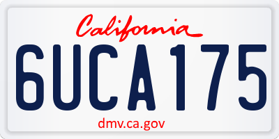 CA license plate 6UCA175