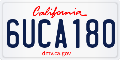 CA license plate 6UCA180