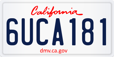 CA license plate 6UCA181