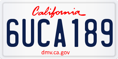 CA license plate 6UCA189