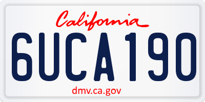 CA license plate 6UCA190