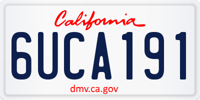 CA license plate 6UCA191