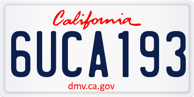 CA license plate 6UCA193