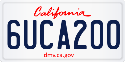 CA license plate 6UCA200