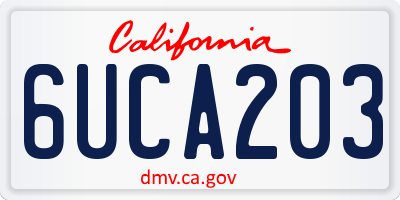 CA license plate 6UCA203