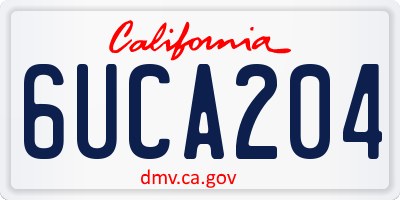CA license plate 6UCA204