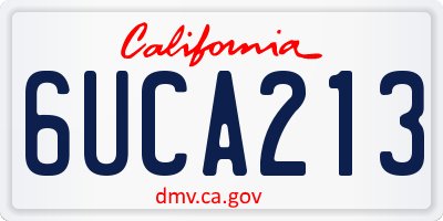CA license plate 6UCA213