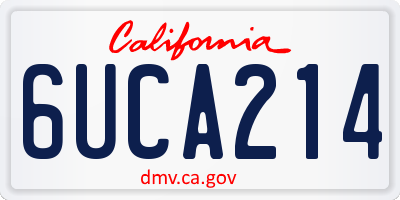 CA license plate 6UCA214
