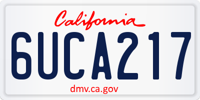 CA license plate 6UCA217
