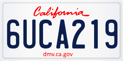 CA license plate 6UCA219