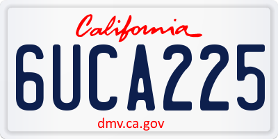 CA license plate 6UCA225