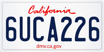 CA license plate 6UCA226