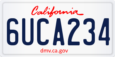 CA license plate 6UCA234