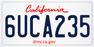 CA license plate 6UCA235