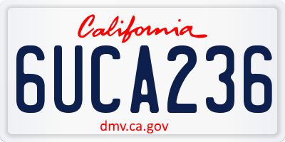 CA license plate 6UCA236