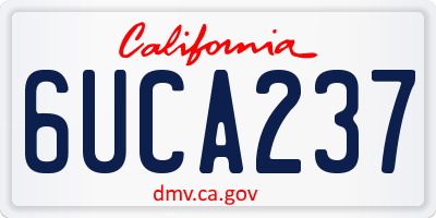 CA license plate 6UCA237