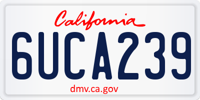 CA license plate 6UCA239