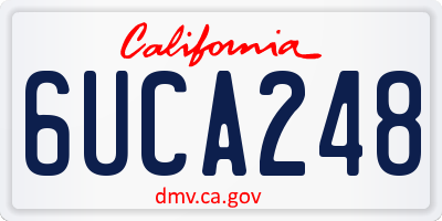 CA license plate 6UCA248