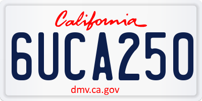 CA license plate 6UCA250