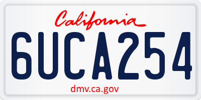 CA license plate 6UCA254