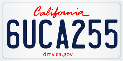 CA license plate 6UCA255