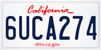 CA license plate 6UCA274