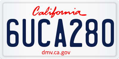 CA license plate 6UCA280