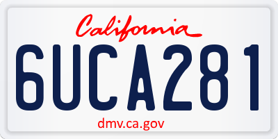 CA license plate 6UCA281