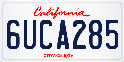 CA license plate 6UCA285