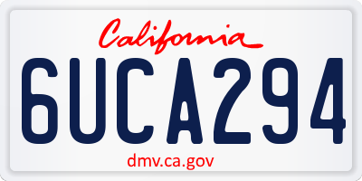 CA license plate 6UCA294