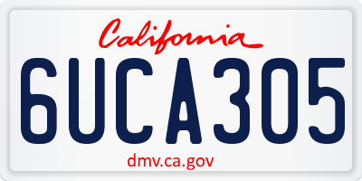 CA license plate 6UCA305