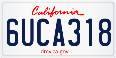 CA license plate 6UCA318