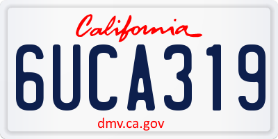CA license plate 6UCA319