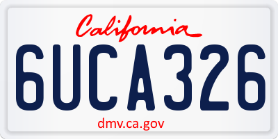 CA license plate 6UCA326