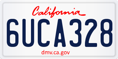 CA license plate 6UCA328