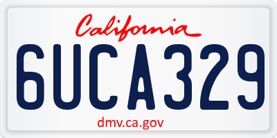 CA license plate 6UCA329