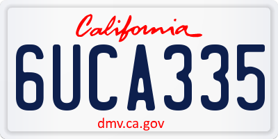 CA license plate 6UCA335