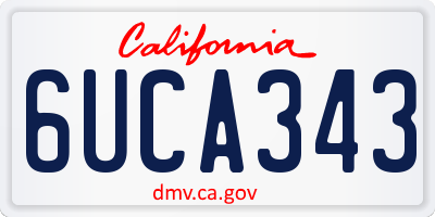 CA license plate 6UCA343