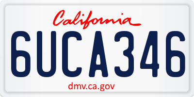 CA license plate 6UCA346