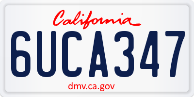 CA license plate 6UCA347