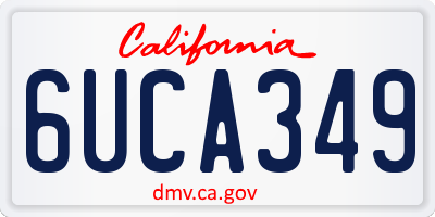 CA license plate 6UCA349