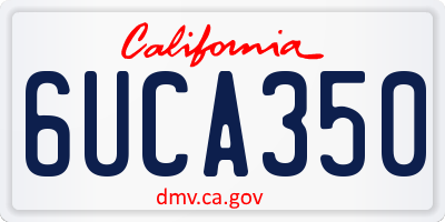 CA license plate 6UCA350