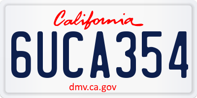 CA license plate 6UCA354